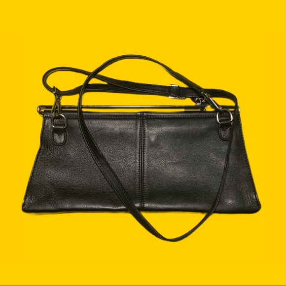 🟠 Renato Angi 🟠 ‘Vanesia’ black lambskin leather cross body bag/clutch - Picture 4 of 9